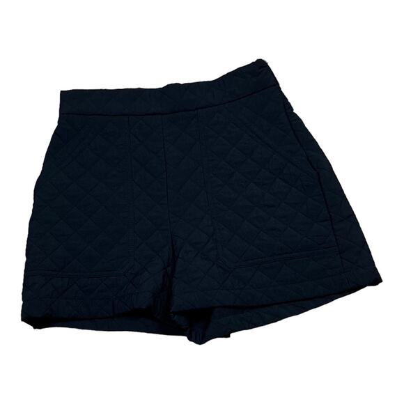 Zara Black Quilted High Rise Walking Shorts - Picture 2 of 4